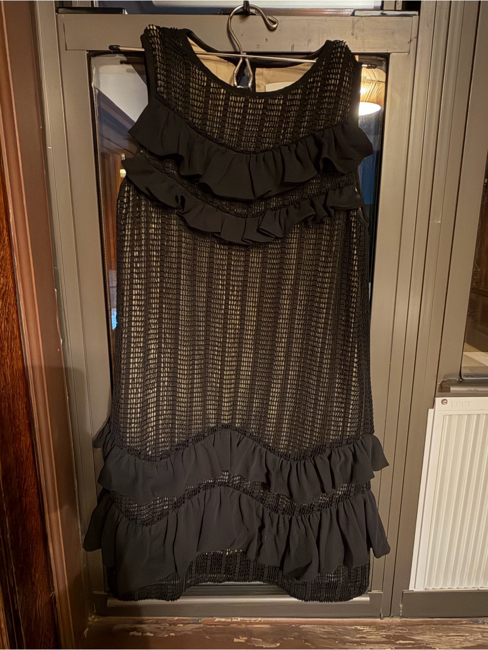 Vintage 3.1 Phillip Lim Black Ruffle Mesh Shift Dress (circa 2008)